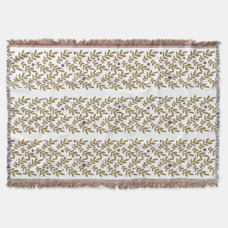 Elegante blad- en bessendeken met sierlijke worp deken