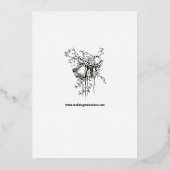 Elegante Blad- en Bloemrand Bruiloft Folie Uitnodiging (Achterkant)