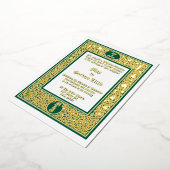 Elegante Blad- en Bloemrand Trouw Folie Uitnodiging (Gedraaid)