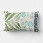 Elegante blad familienaam accent kussen (Voorkant)