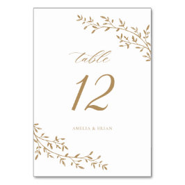 Elegante blad tak botanische gouden bruiloft kaart