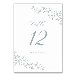 Elegante blad tak botanische stoffige blauwe bruil kaart