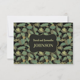 Elegante blad verjaardag botanische initiaal bedankkaart