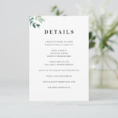 Elegante bladdetails RSVP kaartje (Staand voorkant)