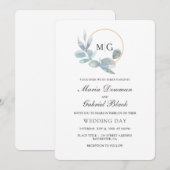 Elegante bladeren. Botanische bruiloft Kaart (Voorkant / Achterkant)