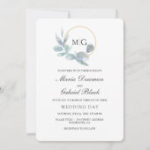 Elegante bladeren. Botanische bruiloft Kaart (Voorkant)