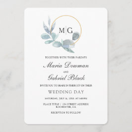 Elegante bladeren. Botanische bruiloft Kaart