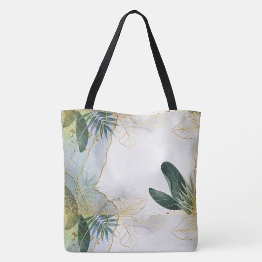 Elegante bladeren canvas tas (Achterkant)