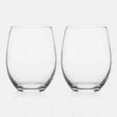 Elegante bladeren Crest bruiloft Monogram Wijnglas Zonder Voet (Links)