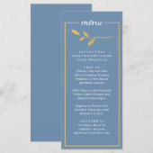 Elegante bladeren. Eenvoudig klassiek menu Blauw h (Voorkant / Achterkant)