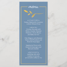 Elegante bladeren. Eenvoudig klassiek menu Blauw h