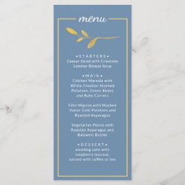 Elegante bladeren. Eenvoudig klassiek menu Blauw h