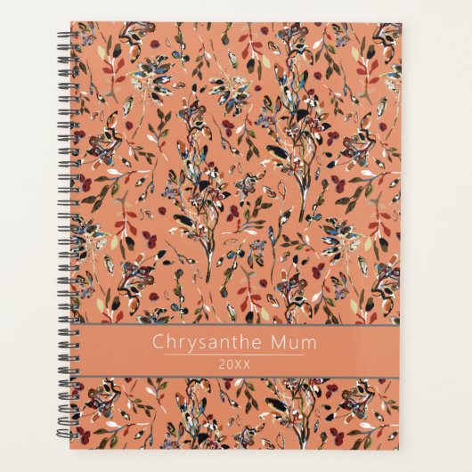 Elegante bladeren en bessen bloemig planner (Voorkant)