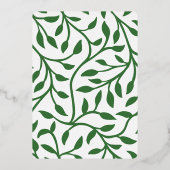 Elegante Bladeren Folie Uitnodiging (Achterkant)