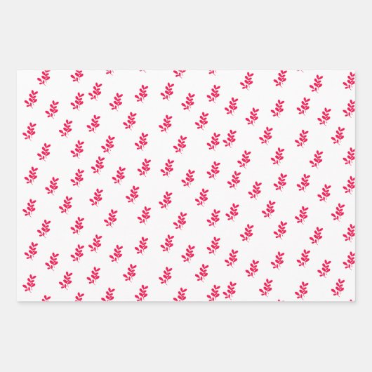 Elegante bladeren Gift Wrap Set van 3 Inpakpapier Vel (Voorkant 3)