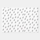 Elegante bladeren Gift Wrap Set van 3 Inpakpapier Vel (Voorkant)