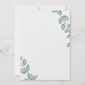 Elegante bladeren met baby giraf en speelgoed kaart (Achterkant)