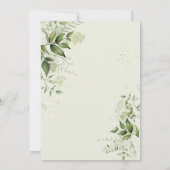 Elegante bladeren met een Waterverf-bruiloft met e Kaart (Achterkant)