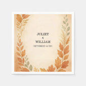 Elegante bladeren & pampas gras herfst herfst brui servet (Voorkant)