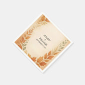 Elegante bladeren & pampas gras herfst herfst brui servet (Hoek)