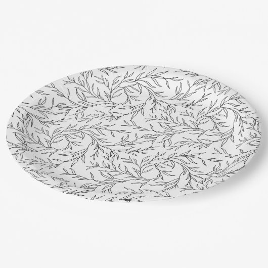 Elegante Bladeren Papieren Bordje (Gekanteld)