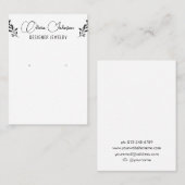 Elegante bladeren sieraden oorbel display visitekaartje (Voorkant / Achterkant)