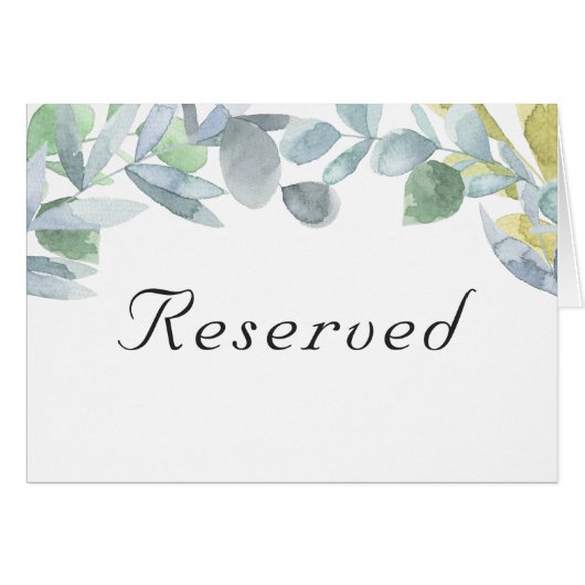 Elegante bladeren. Voor bruiloft gereserveerde taf (Voorkant Horizontaal)