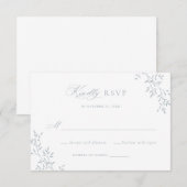 Elegante Bladerige Blauwe Laurier Botanische Trouw Kaart (Voorkant / Achterkant)