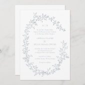 Elegante Bladerkrans Blauwe Laurier Botanische Bru Kaart (Voorkant / Achterkant)