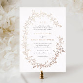 Elegante Bladerkrans Roze Goud Folie Bruiloft Folie Uitnodiging