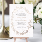 Elegante Bladerkrans Roze Goud Folie Bruiloft Folie Uitnodiging