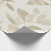 Elegante bladhaven: wit en beige behang cadeaupapier (Hoek)