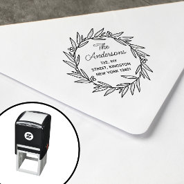Elegante Bladkrans Familie Botanisch Zelfinktende Stempel
