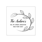 Elegante Bladkrans Familie Rubberstempel (Afrduk)