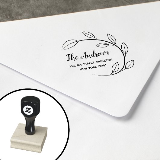 Elegante Bladkrans Familie Rubberstempel