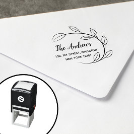 Elegante Bladkrans Familie Zelfinktende Stempel