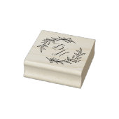 Elegante bladkrans trouwmonogram rubberstempel (Stempel)