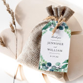 Elegante Bladrijke Waterverf Botanische Groene Huw Cadeaulabel