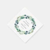 Elegante Bladrijke Waterverf Botanische Krans Trou Servet (Hoek)