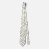 elegante blanco con hojas verdes stropdas (Voorkant)