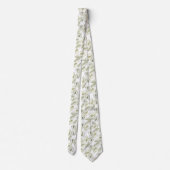 elegante blanco con hojas verdes stropdas (Achterkant)