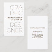 Elegante Blanco Simple Diseño Gráfico Profesional Visitekaartje (Voorkant / Achterkant)