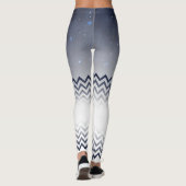 elegante blanco y azul con zigzag leggings (Achterkant)