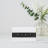 Elegante blanco y negro moderna profesional visitekaartje (Staand voorkant)