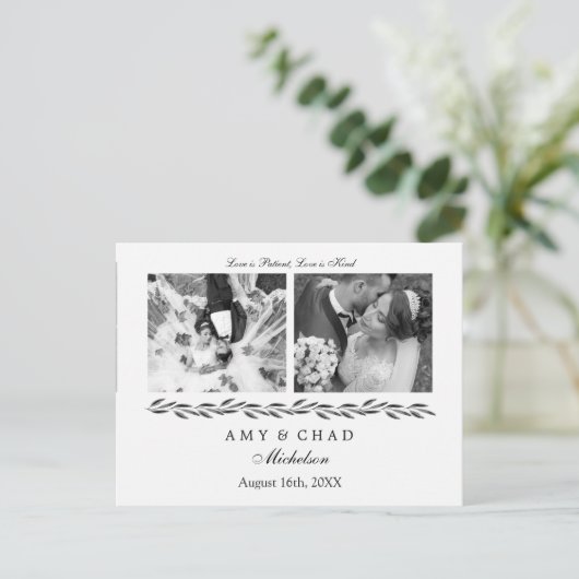 Elegante Blank en Witte bruiloft Collectie Briefkaart (Staand voorkant)