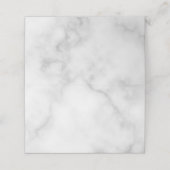 Elegante Blank Wit Marmeren bruiloft Plaatskaartje (Buitenkant ongevouwen)