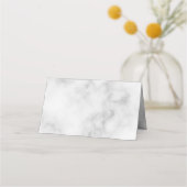 Elegante Blank Wit Marmeren bruiloft Plaatskaartje (Achterkant)