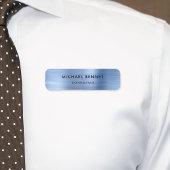 Elegante Blau Metallic Zakelijk Naamplaatje