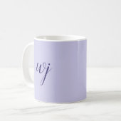 Elegante blauw aangepaste belettering initialen koffiemok (Voorkant links)