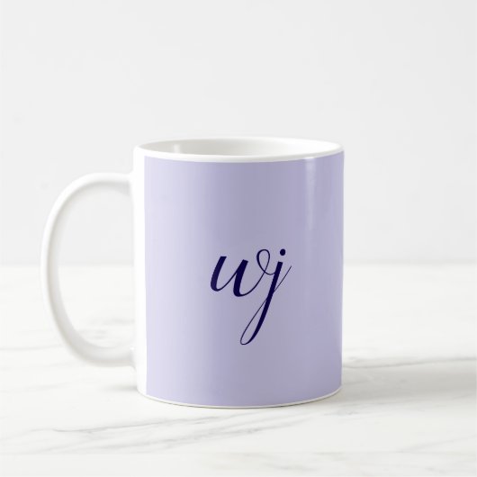Elegante blauw aangepaste belettering initialen koffiemok (Links)